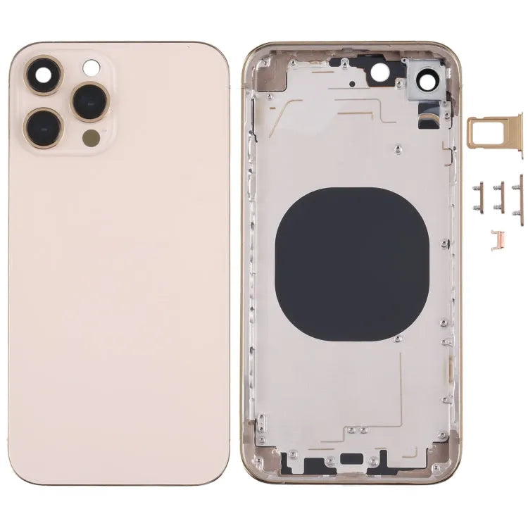 Roestvrijstalen achterbehuizing met uiterlijk van 13 Pro voor iPhone XR (goud)