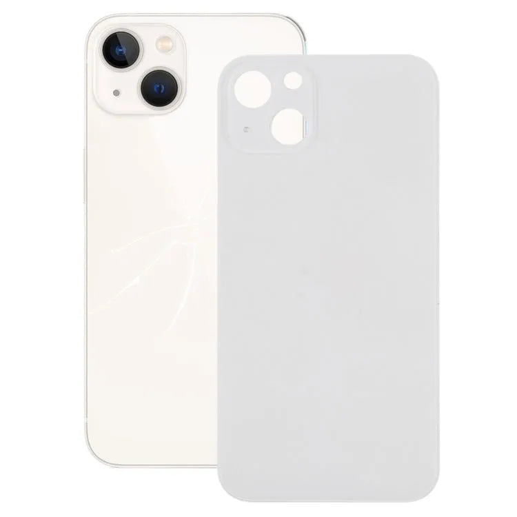 Glazen achterklep met grote camera-uitsparing voor iPhone 13 (wit)