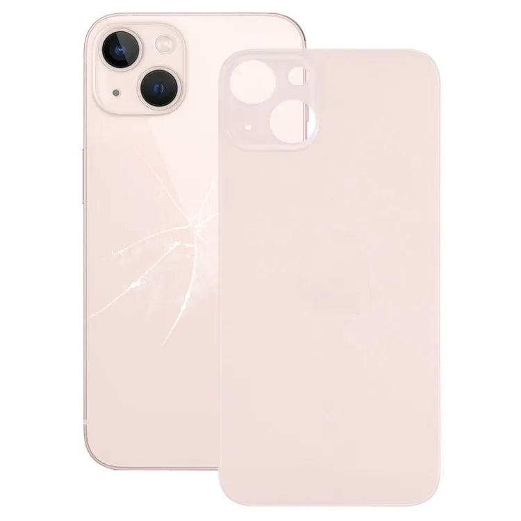 Glazen achterklep met grote camera-uitsparing voor iPhone 13 (roze)