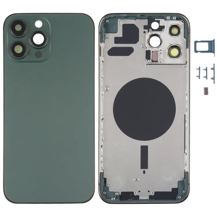 Achterbehuizing met SIM-kaartlade, zijtoetsen en cameralens voor iPhone 13 Pro Max (groen)