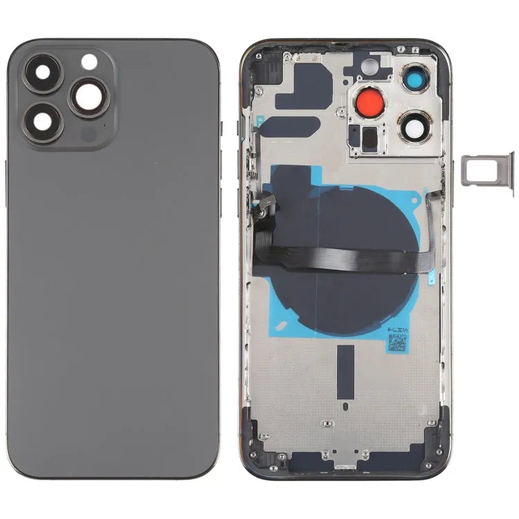 Batterij-achterkant compleet met flex en oplaadmodule voor iPhone 13 Pro Max (zwart)