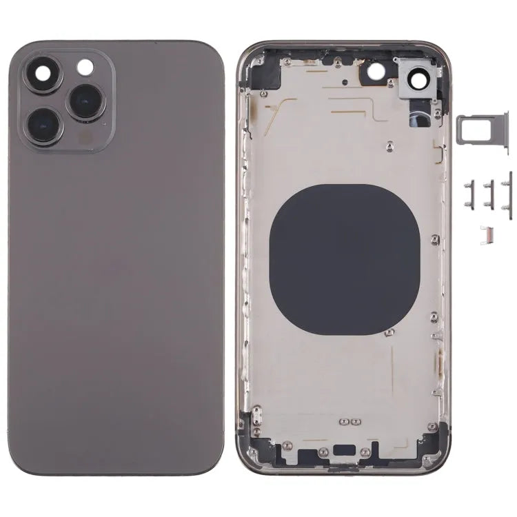 Achterbehuizing roestvrijstaal met iPhone 13 Pro-look voor iPhone XR (zwart)