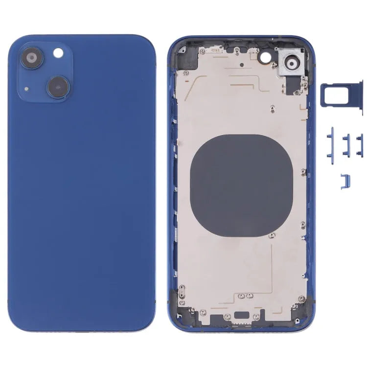Achterbehuizing met iPhone 13-look voor iPhone XR (blauw)