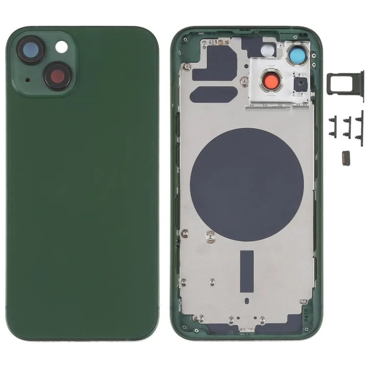 Achterbehuizing met simlade, zijtoetsen en cameralens voor iPhone 13 (groen)