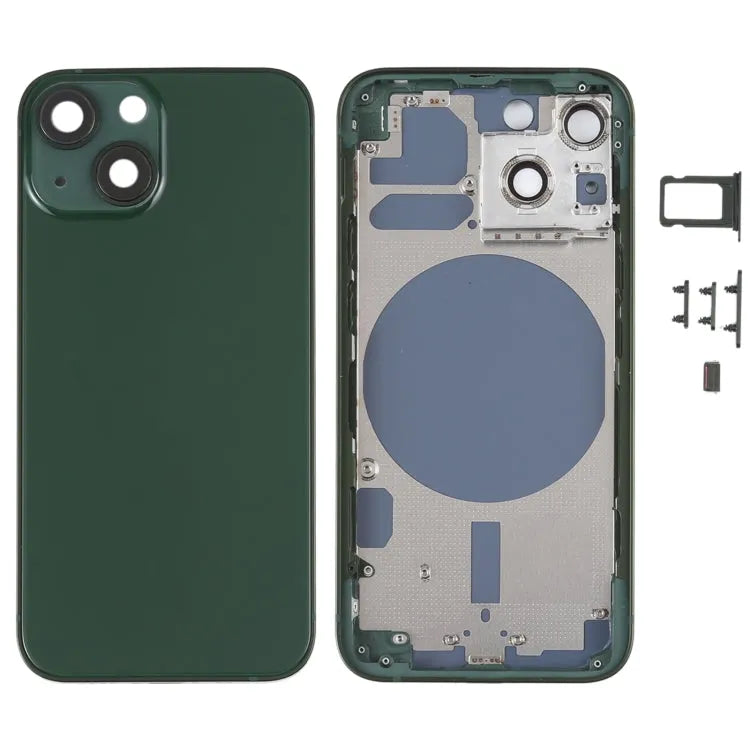Achterbehuizing met simlade, zijtoetsen en cameralens voor iPhone 13 Mini (groen)