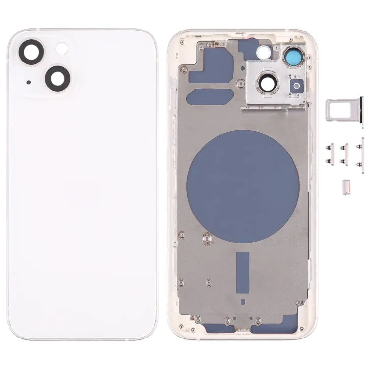 Achterbehuizing met simlade, zijtoetsen en cameralens voor iPhone 13 (wit)