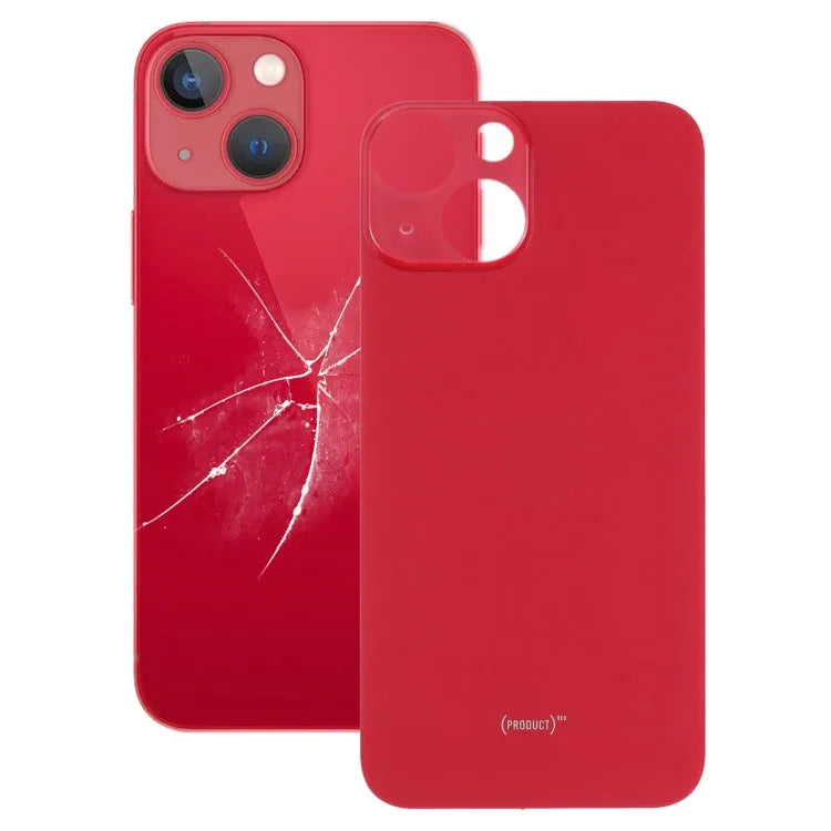 Achterglas met groot camera-uitsparing voor iPhone 13 mini (rood)
