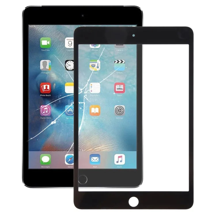 Voorscherm glaslens met OCA-lijm voor iPad mini 4 (zwart)
