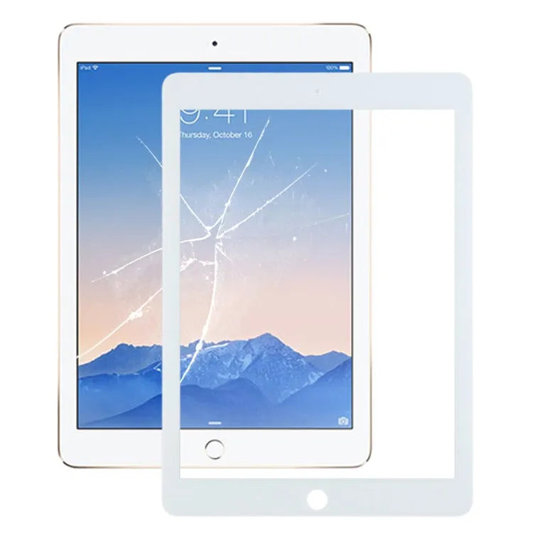 Voorscherm glaslens met OCA-lijm voor iPad 6 / Air 2 (wit)