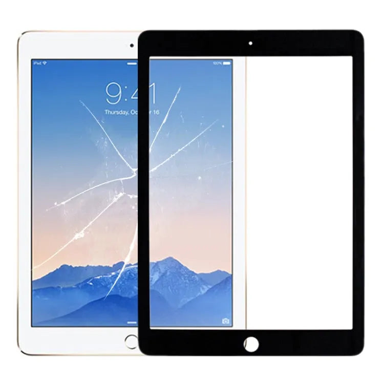 Buitenste glaslens voor iPad Air 2 A1567 A1566 (zwart)
