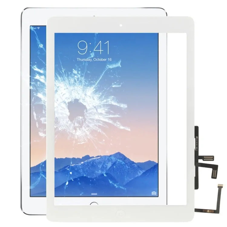 Home-knop PCB-flex met kleefset aanraakpaneel voor iPad Air / iPad 5 (wit)