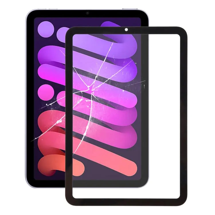 Voorscherm glazen lens met OCA-lijm voor iPad mini 6 (zwart)