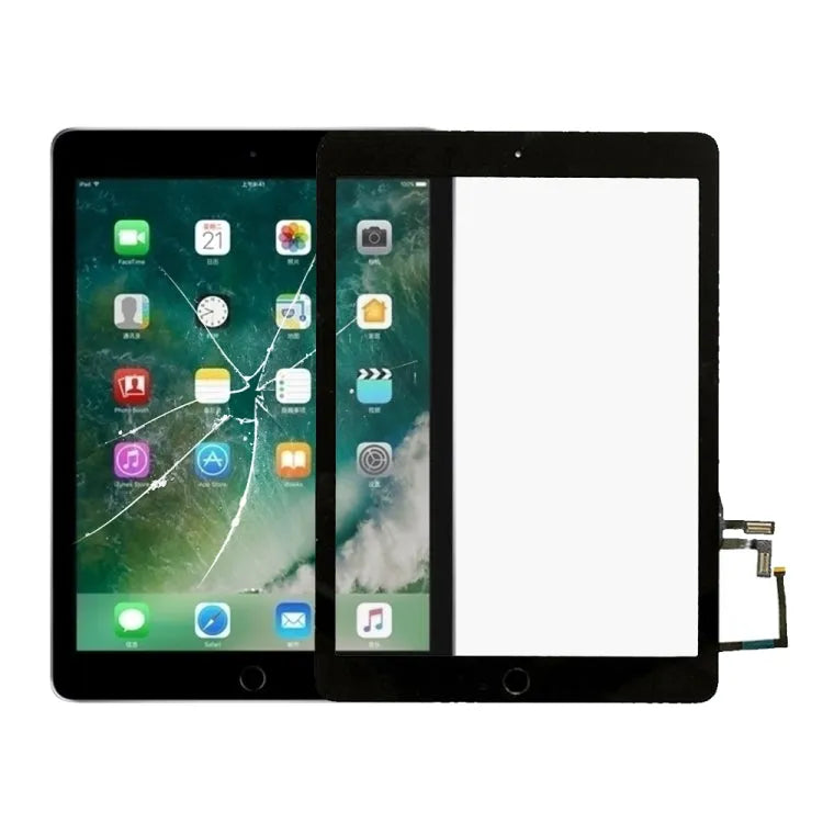 Touchpaneel met home-knop flexkabel A1822 A1823 voor iPad 5 9,7 inch 2017 (zwart)