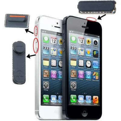 Knopset mute aan/uit volume voor iPhone 5 (zwart)