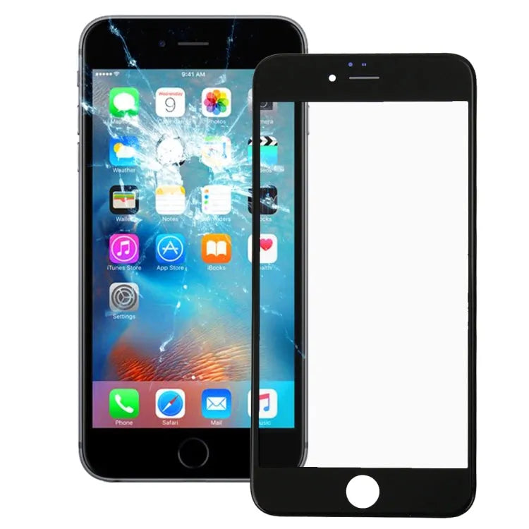 Buitenste glaslens met frontframe voor iPhone 6s Plus (zwart)