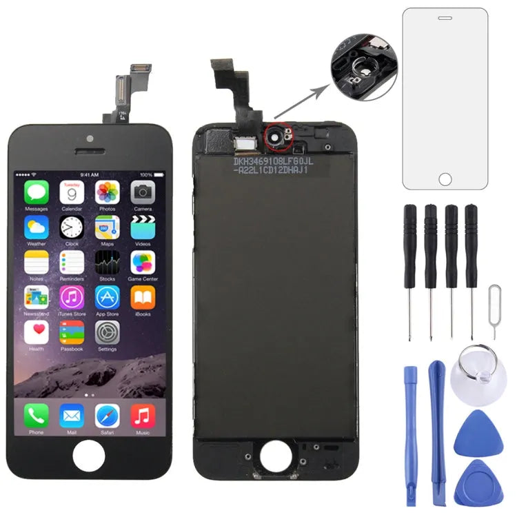 Schermblok met origineel LCD, frame en touchpanel voor iPhone 5S (zwart)