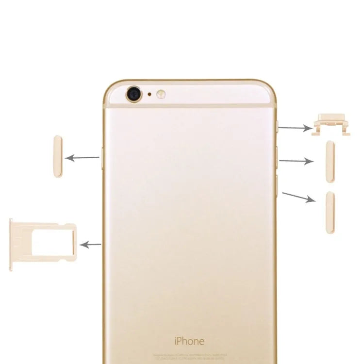 4-in-1 knopset met kaartlade voor iPhone 6 Plus (goud)