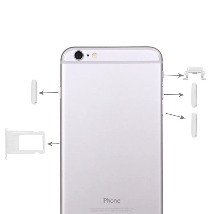 4-in-1 knopset met kaartlade voor iPhone 6 Plus (zilver)