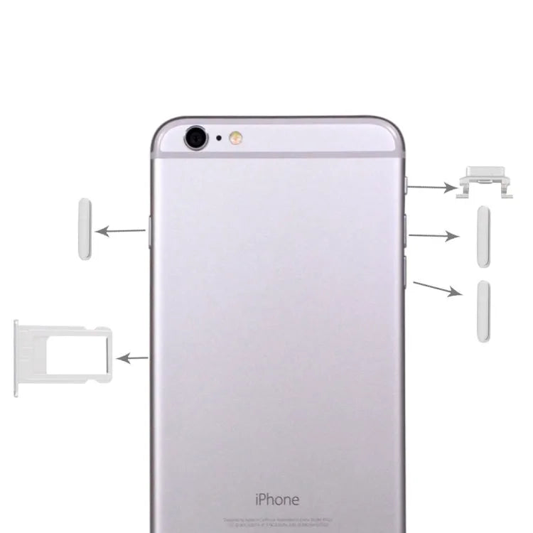4-in-1 knopset met kaartlade voor iPhone 6 Plus (grijs)