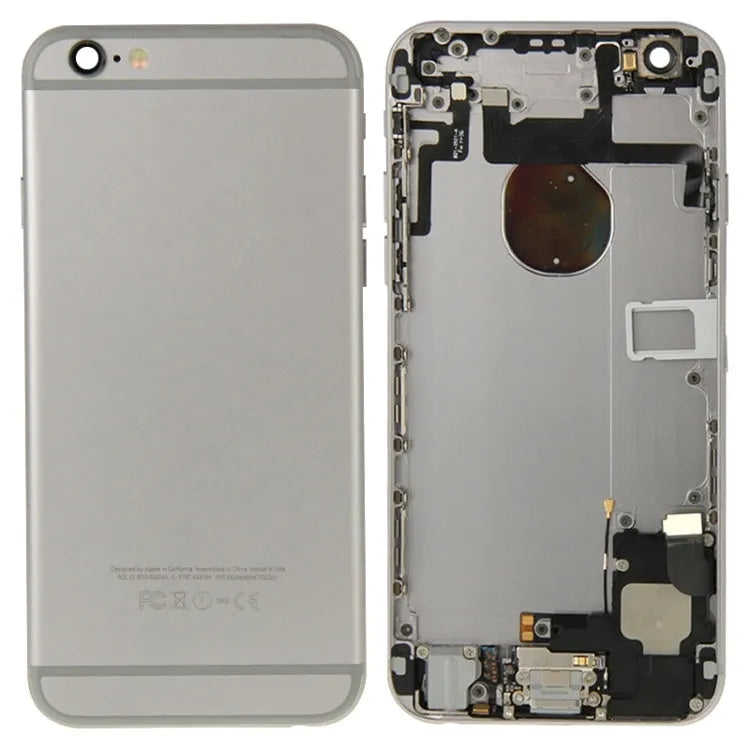 Achterklep compleet met aan/uit, volume, oplaadpoort en luidspreker voor iPhone 6 (grijs)