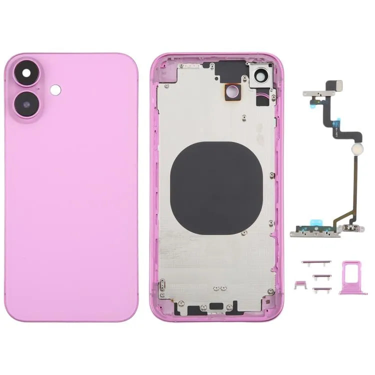 Achterkant met iPhone 16-look voor iPhone XR (roze)