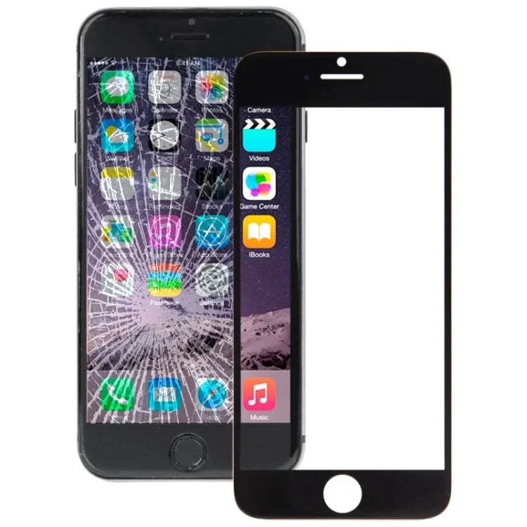 Buitenste glaslens voor scherm voor iPhone 6 Plus (zwart)