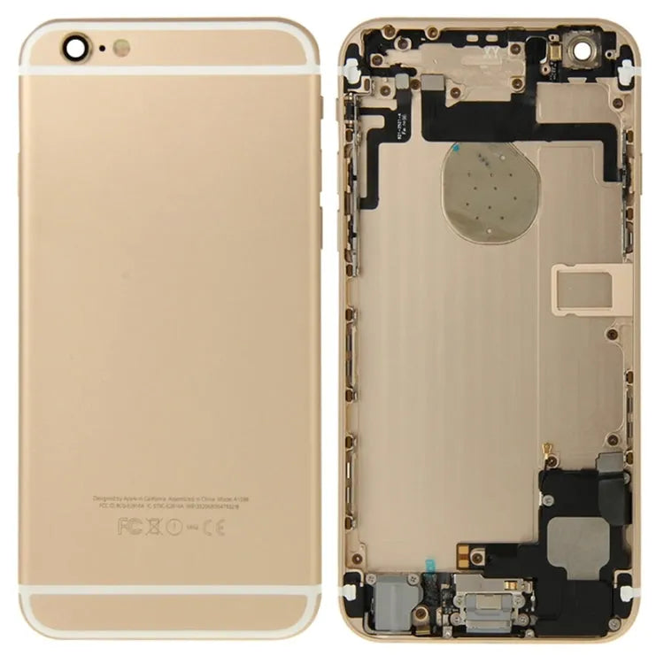 Volledige achterbehuizing met aan-uitknop, volumeknop, oplaadpoort en luidspreker voor iPhone 6 (goud)