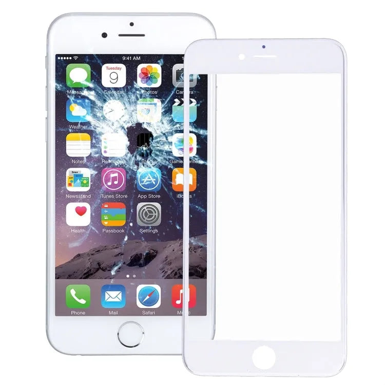 Voorglas-lens met LCD-frame 2-in-1 voor iPhone 6 (wit)