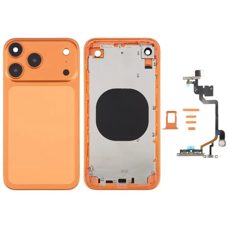 Achterbehuizing in iPhone 17 Pro-look voor iPhone XR (oranje)