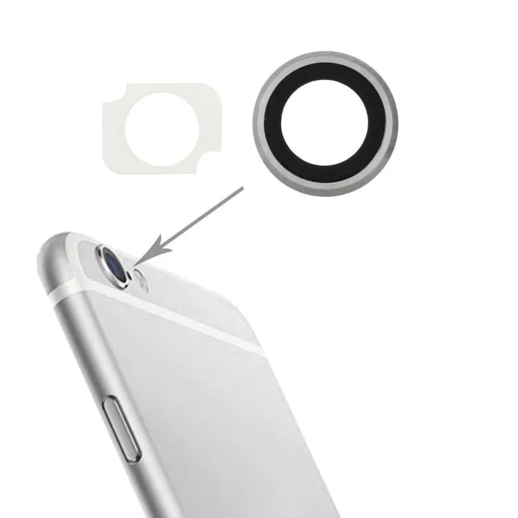 Achtercamera-lensring + flitsbeugel voor iPhone 6 Plus / 6s Plus (10 paar, zilver)