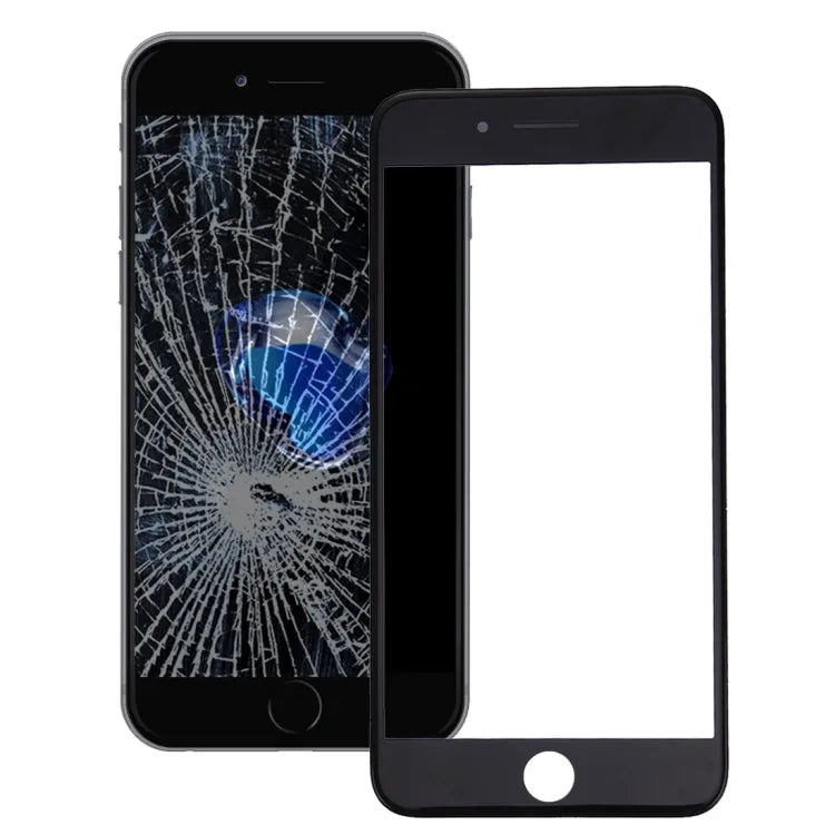 Originele voorruit met frame 2-in-1 voor iPhone 7 (zwart)