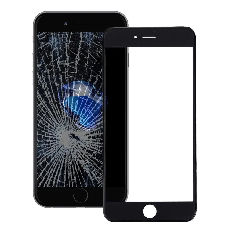 Voorruit met frame en OCA-laag voor iPhone 7 Plus refurbish (zwart)