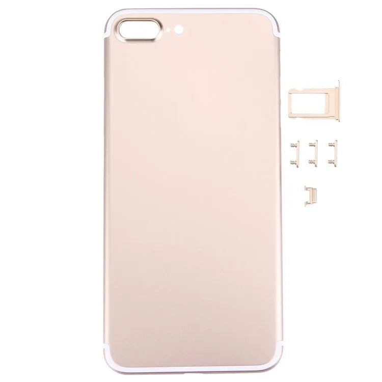 Achterbehuizing 5-in-1 voor iPhone 7 Plus met knoppen (goud)
