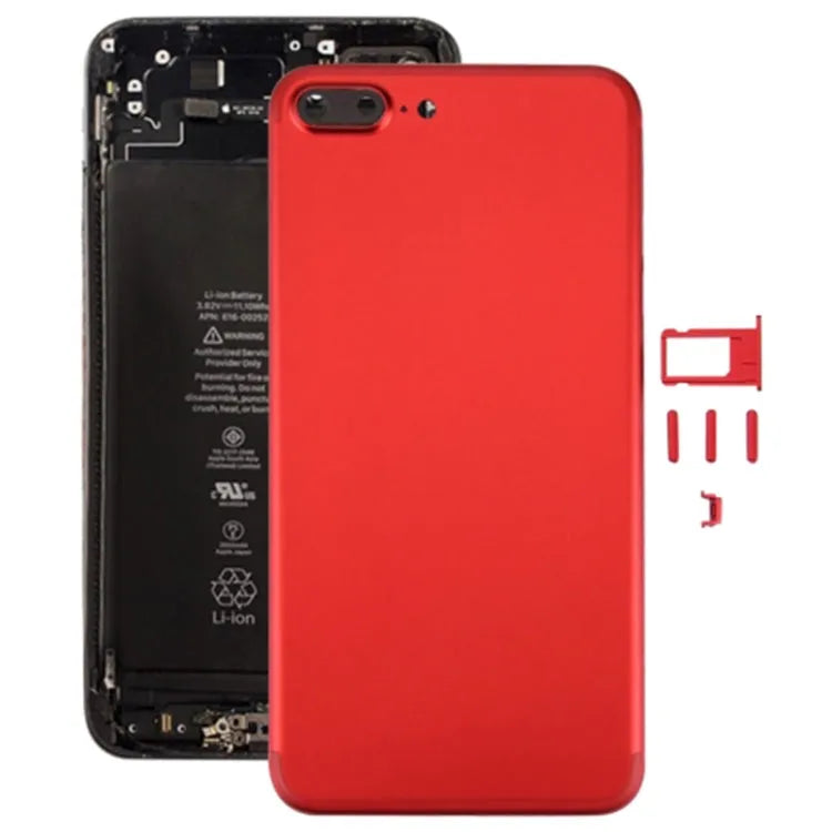 Achterbehuizing 6-in-1 met cameralens en opdruk voor iPhone 7 Plus (rood)