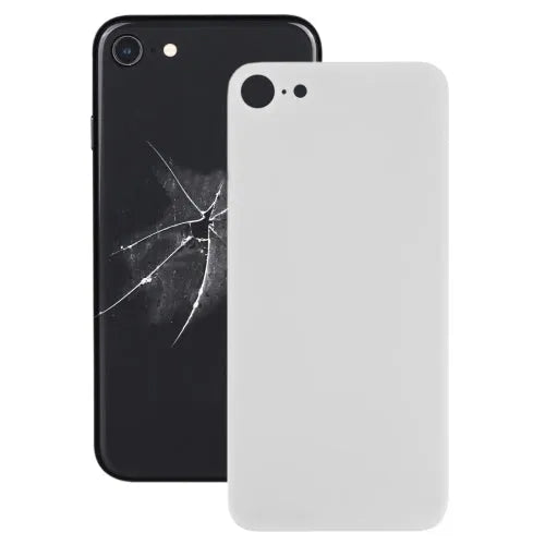 Achterkant glas met camera-uitsparing en lijm voor iPhone 8 (wit)