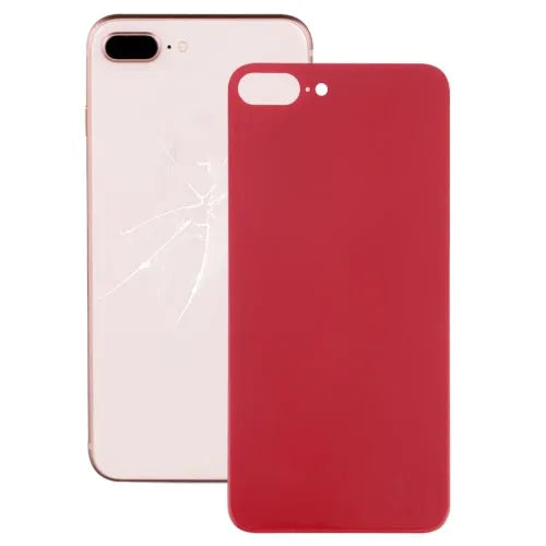 Achterkant glas met camera-uitsparing en lijm voor iPhone 8 Plus (rood)