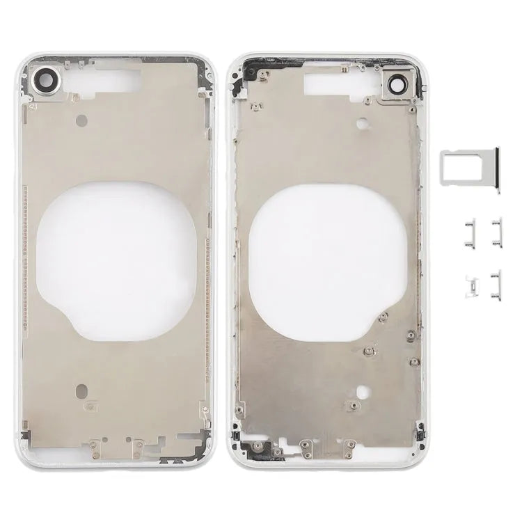 Transparante achterkant met frame voor cameralens, simlade en zijknoppen voor iPhone 8 (wit)
