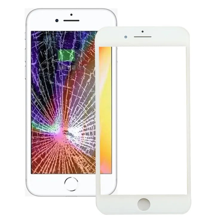 Buitenste glaslens met bezel-frame en OCA-lijm voor iPhone 8 Plus (wit)