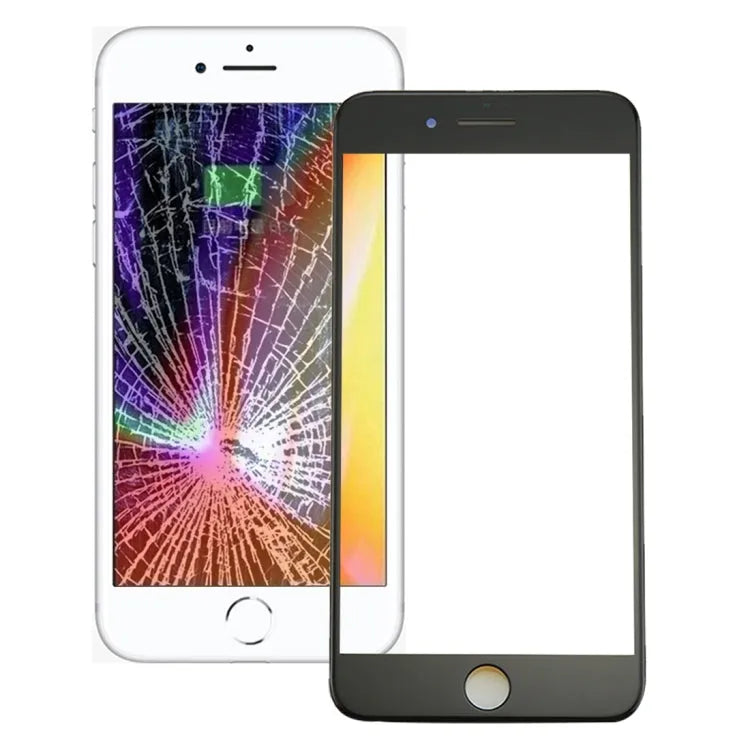 Buitenglas met lcd-frame voor iPhone 8 (zwart)