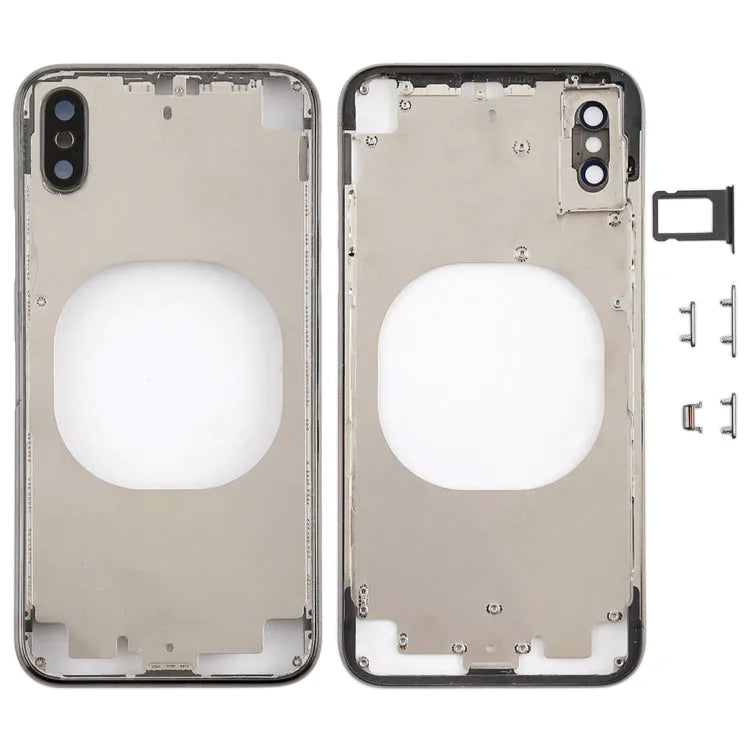 Transparante achterklep met frame voor iPhone X (zwart)