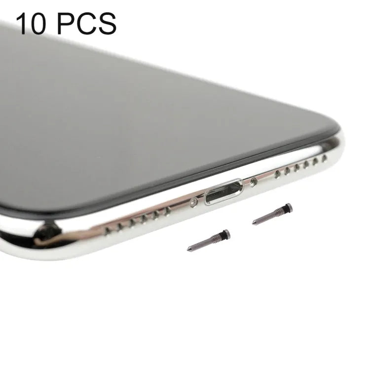10 stuks oplaadpoortschroeven voor iPhone X (wit)