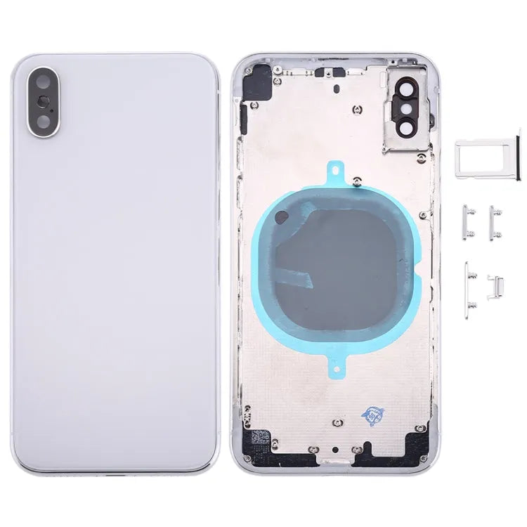 Achterbehuizing met SIM-vak en zijkleppen voor iPhone X (zilver)