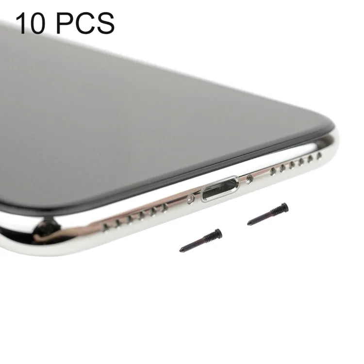 Oplaadpoort-schroefjes voor iPhone X — 10 stuks (zwart)