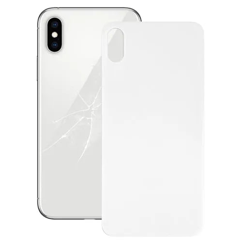 Glazen achterkant met groot cameragat en voorgelijmd voor iPhone X (wit)