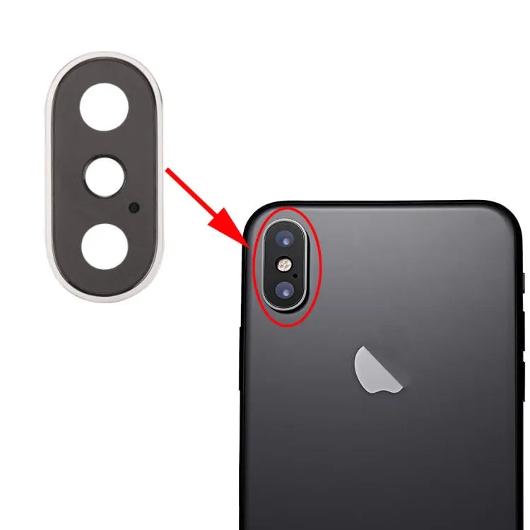 Lensring achteruitrijcamera voor iPhone X (zilver)