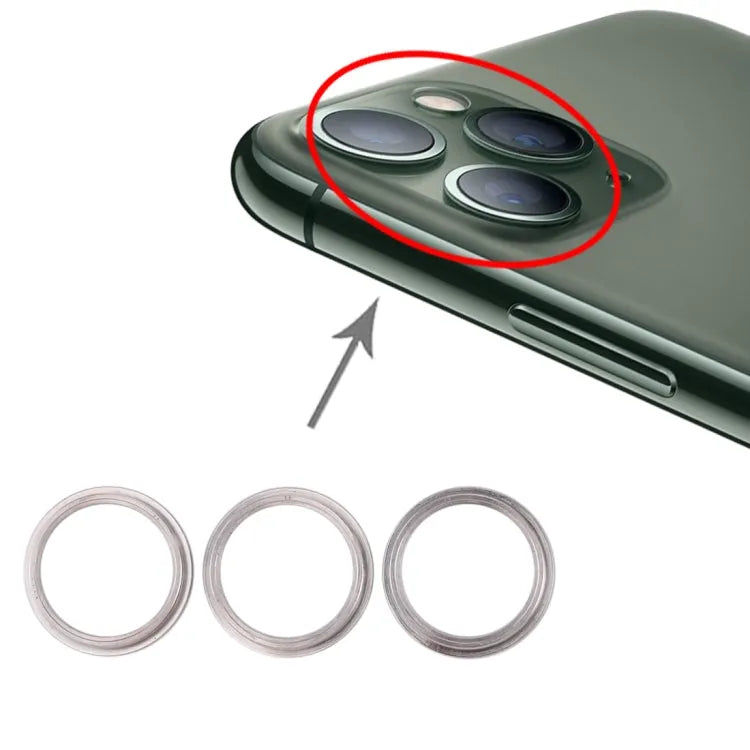 Beschermring cameralens voor iPhone 11 Pro en 11 Pro Max (zilver, 3 stuks)