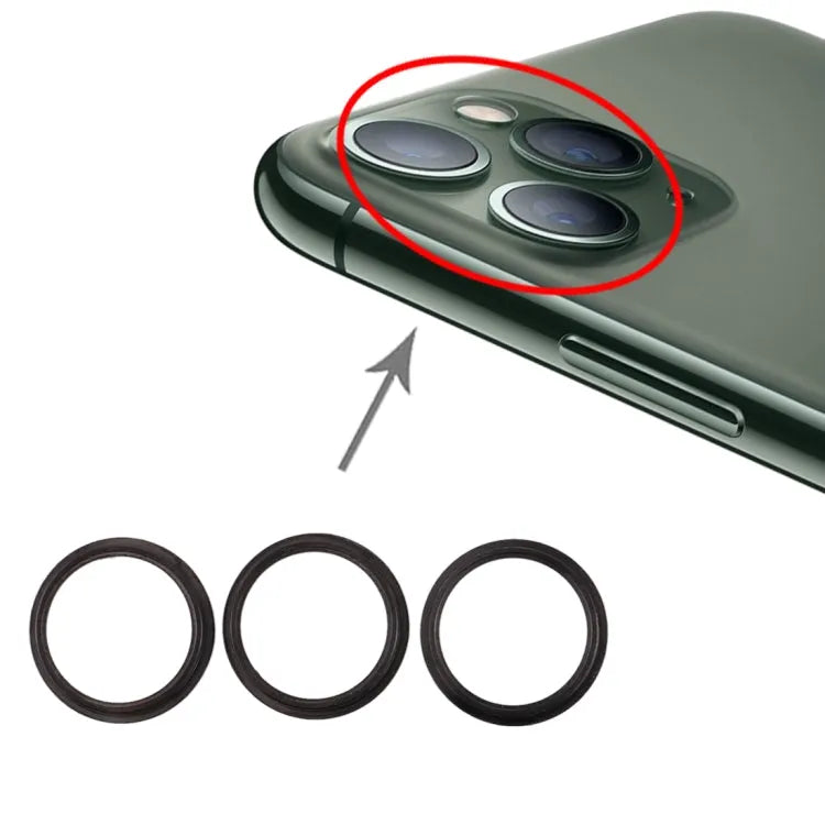 Beschermring cameralens voor iPhone 11 Pro en 11 Pro Max (grijs, 3 stuks)