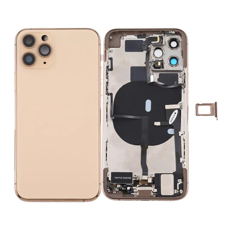 Battery back cover-assembly compleet met flexkabels en oplaadpoort voor iPhone 11 Pro Max (goud)
