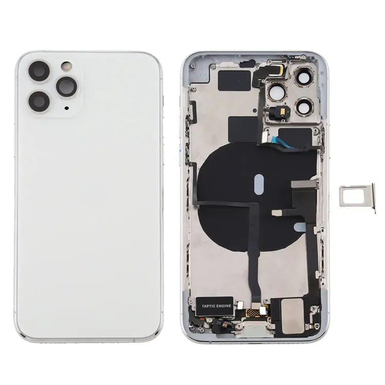 Battery back cover-assembly compleet met flexkabels en oplaadpoort voor iPhone 11 Pro Max (zilver)