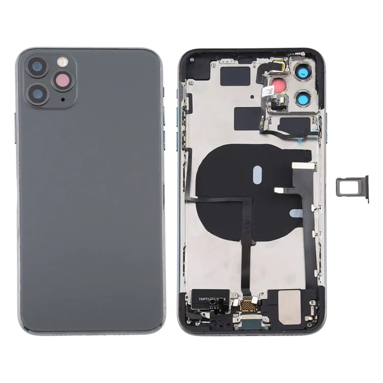 Battery back cover-assembly compleet met flexkabels en oplaadpoort voor iPhone 11 Pro (grijs)